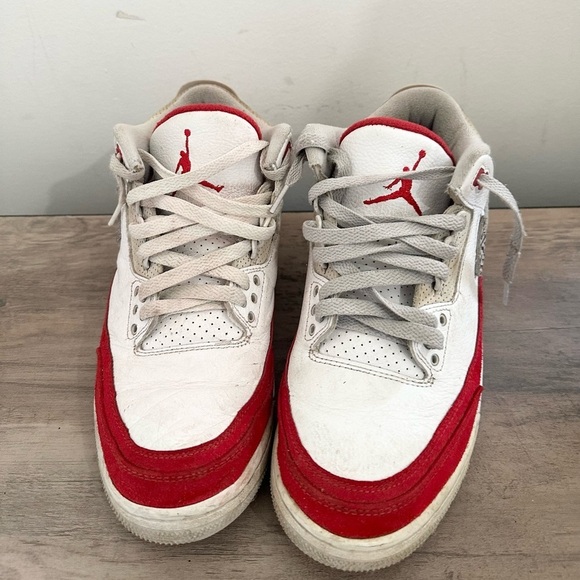 Nike Air Jordan 3 Retro Tinker Air Max 1 2019 Size 8 CJ0939-100 White Red Gray - Picture 4 of 8